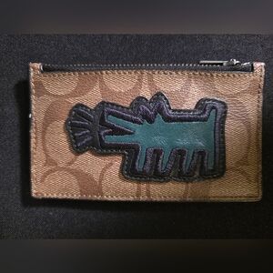 Coach Tan and Green Card Holder